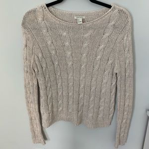 forever 21 cable knit tan sweater